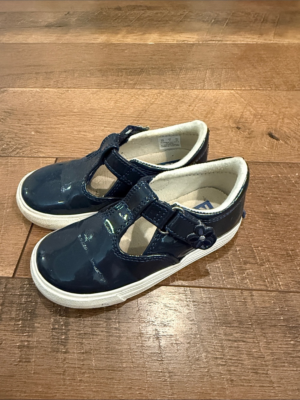 Keds Kids Navy Patent T-Strap Mary Jane Sneakers